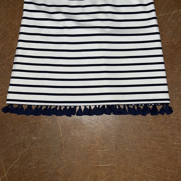 Jessica Howard Navy and White Stripe Tassle Dress Size 8 - Picture 5 of 6